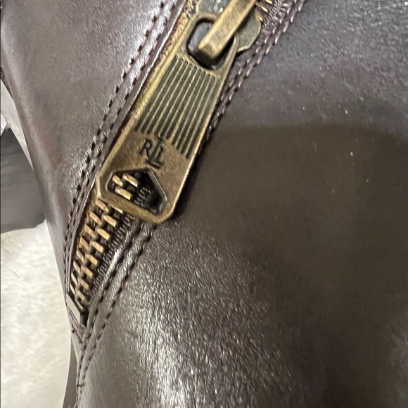 Dark Brown Ralph Lauren Leather Boots - Booties - Heels - Picture 4 of 5